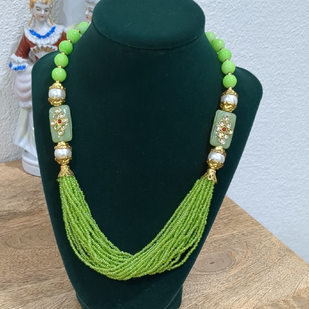 Imported Green Beaded Necklace